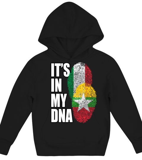 Burmese And Italian Mix Heritage DNA Flag Kids Hoodie