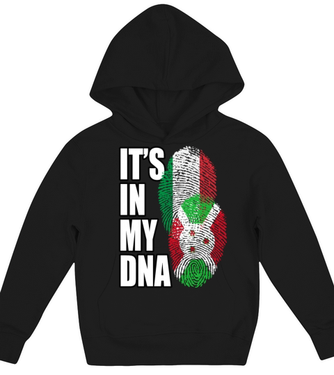 Burundian And Italian Mix Heritage DNA Flag Kids Hoodie