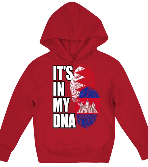 Cambodian And Bahraini Mix Heritage DNA Flag Kids Hoodie