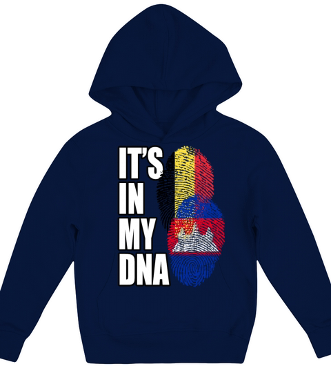 Cambodian And Belgian Mix Heritage DNA Flag Kids Hoodie