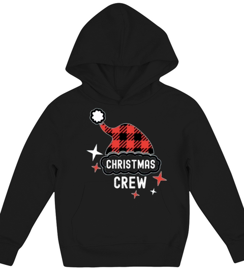 Christmas Crew Hat Pajama Group Funny Matching Kids Hoodie