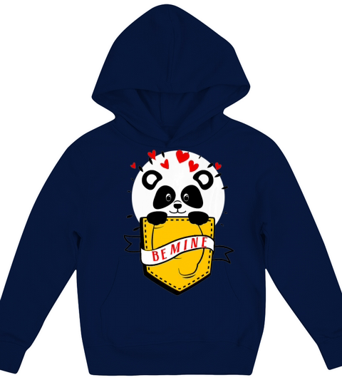 Cute Valentines Day Be Mine Panda Funny Valentines Kids Hoodie