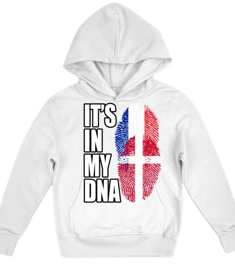 Danish And French Mix Heritage DNA Flag Kids Hoodie
