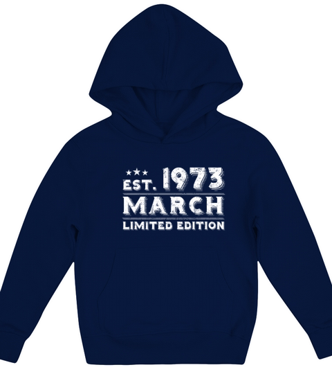 Est March 1973 - Birthday Present - Vintage Kids Hoodie
