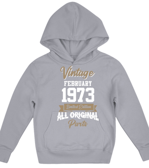 February 1973 Vintage Birthday Present Kids Hoodie