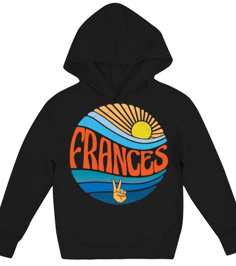 Frances Shirt Vintage Sunset Frances Groovy Tie Kids Hoodie