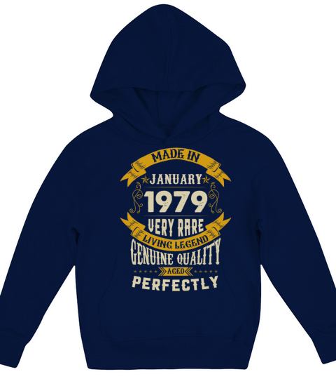 January 1979 Vintage Birthday Present Kids Hoodie