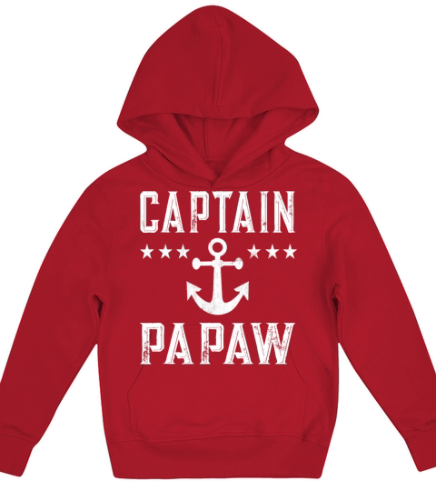 Mens Vintage Captain Papaw Family Cruise Lake Boat Kids Hoodie