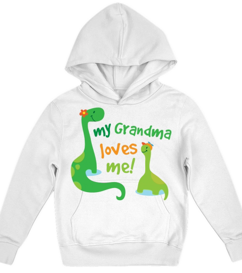 My Grandma Loves Me Dinosaur Kids Hoodie