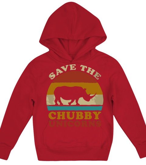 Retro Vintage Sunset Save The Chubby Unicorns Fat Kids Hoodie