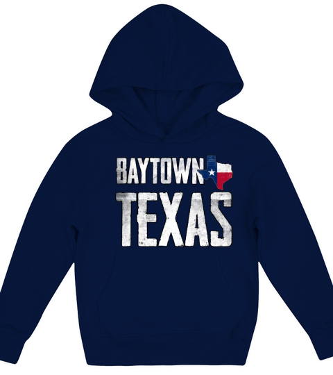 Vintage Baytown Texas Flag Kids Hoodie