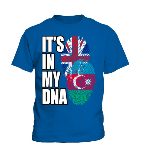 Azerbaijani And British Mix Heritage DNA Flag Kids T-Shirt