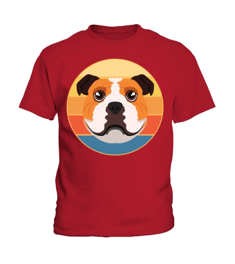 Bulldog Dog Breed Vintage Retro Sunset Kids T-Shirt