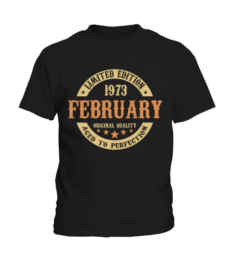 February 1973 Vintage Birthday Present Kids T-Shirt