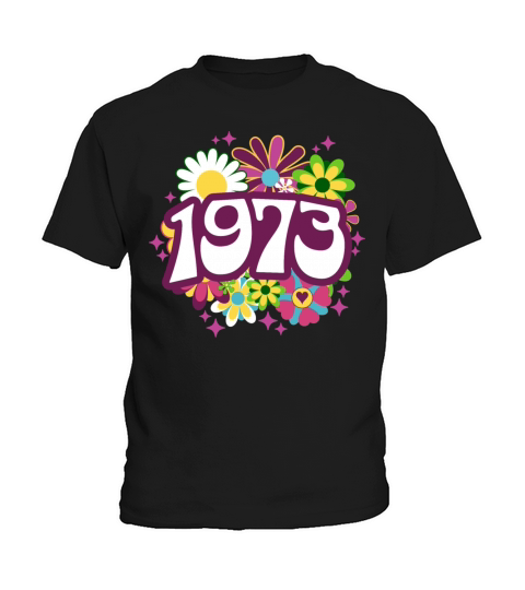 Groovy 50 Years Woman Colorful 1973 50th Birthday Kids T-Shirt