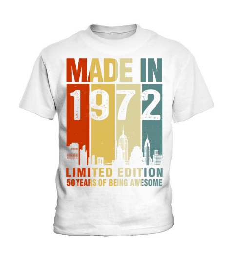 Made In 1972 Limited Edition 50th Birthday Vintage Kids T-Shirt
