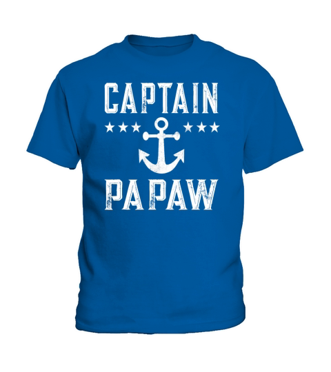 Mens Vintage Captain Papaw Family Cruise Lake Boat Kids T-Shirt