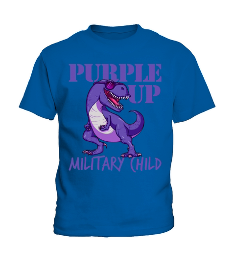 Purple Up Military Child T-Rex Dinosaur Purple Upb Kids T-Shirt