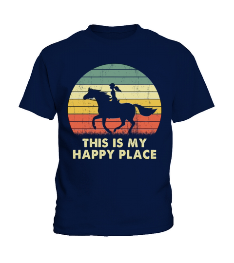 This Is My Happy Place Vintage Cowgirl Texas Ranch Kids T-Shirt