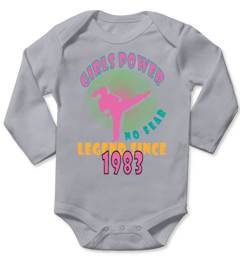 1983 vinatge Girls Power Birthday Long Sleeve Baby One-Piece