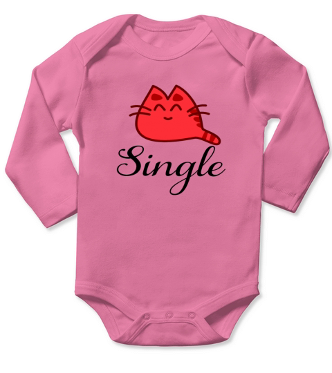 anti valentine day cute cat Long Sleeve Baby One-Piece