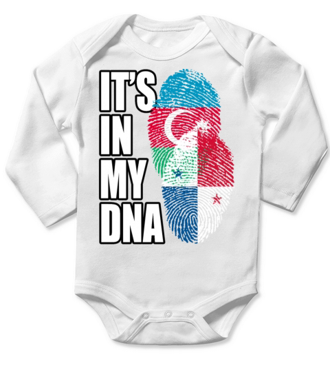 Azerbaijani And Panamanian Mix Heritage DNA Flag Long Sleeve Baby One-Piece