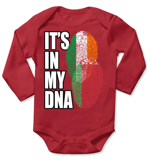 Belarusian And Irish Mix Heritage DNA Flag Long Sleeve Baby One-Piece