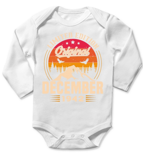Birthday Gift December 1942 Vintage Retro Long Sleeve Baby One-Piece