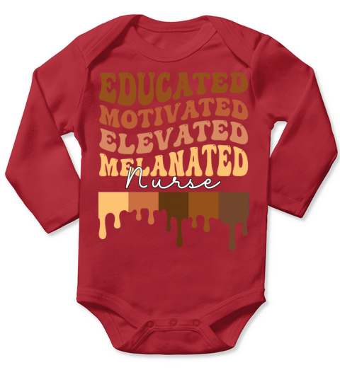 black history educated motivated elevated melanate Long Sleeve Baby One-Piece