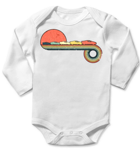 Car Sportscar Retro Vintage Sunset Rainbow Color Long Sleeve Baby One-Piece