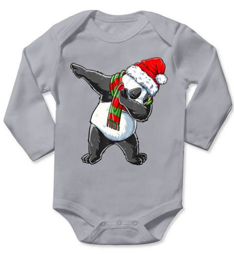 Dabbing Panda Santa Christmas Kids Boys Men Xmas B Long Sleeve Baby One-Piece