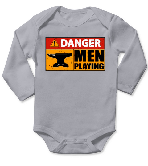 Forging Danger Men Playing Metalworker Blacksmiths Long Sleeve Baby One-Piece
