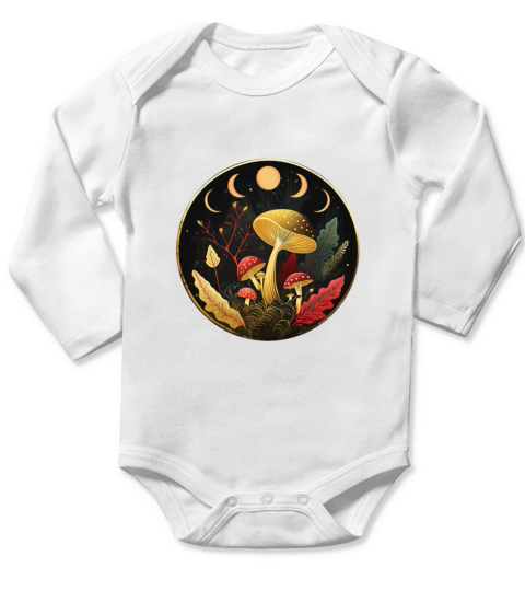 Goblincore Aesthetic Cottagecore Mushroom Dark Long Sleeve Baby One-Piece