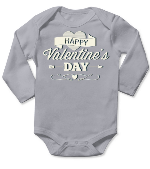 Happy Valentines Day Long Sleeve Baby One-Piece