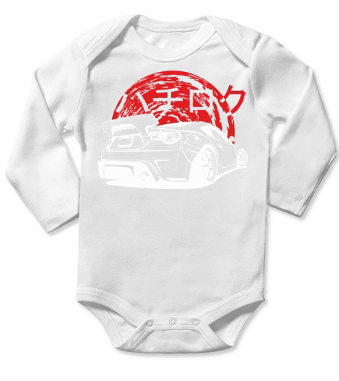 Japanese JDM gt86 brz lowered stance car white Long Sleeve Baby One-Piece
