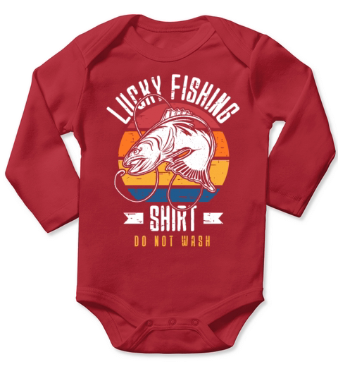 Lucky Fishing Shirt for Fish Hunter and Fisherman Long Sleeve Baby One-Piece