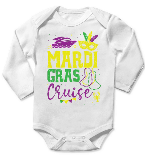 Mardi Gras Cruise New Orleans Louisiana Parade Long Sleeve Baby One-Piece