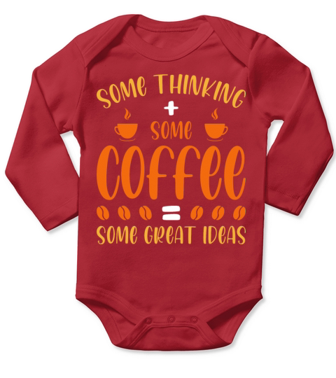 Some thinking some coffee Long Sleeve Baby One-Piece