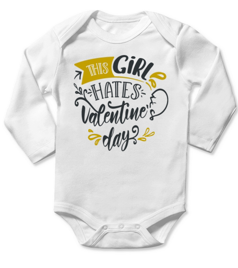 This Girl Hates Valentines Day Long Sleeve Baby One-Piece