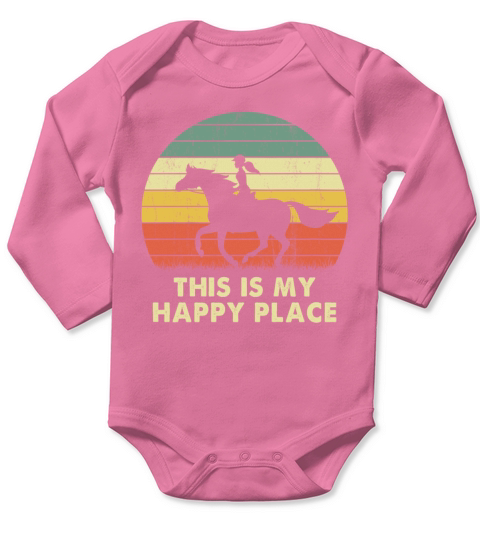 This Is My Happy Place Vintage Cowgirl Texas Ranch Long Sleeve Baby One-Piece