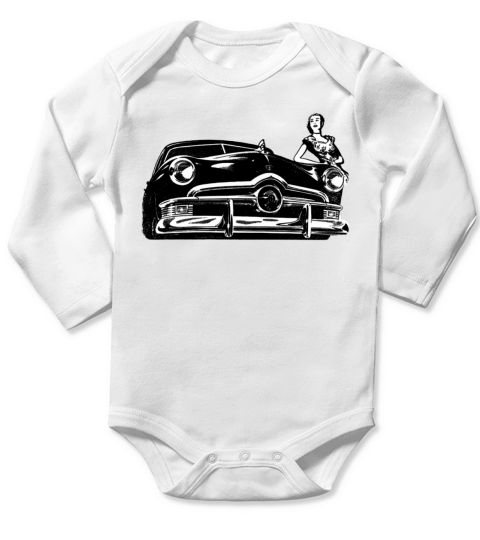 Vintage Oldtimer Long Sleeve Baby One-Piece