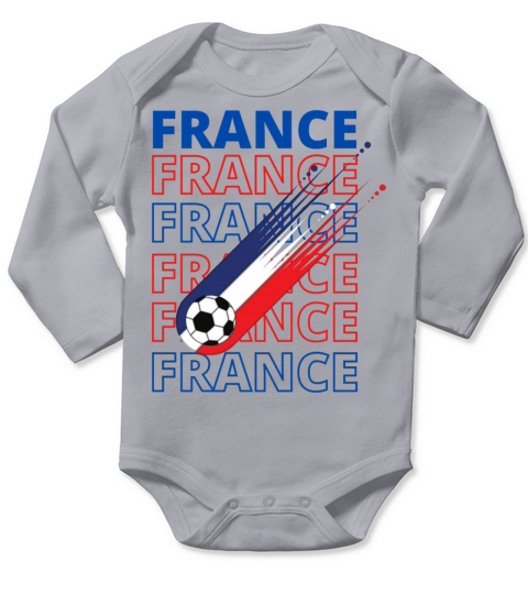 World Soccer Retro France Long Sleeve Baby One-Piece