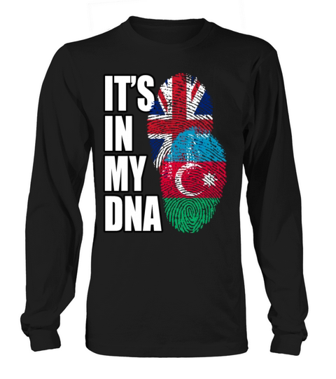 Azerbaijani And British Mix Heritage DNA Flag Long sleeved Unisex