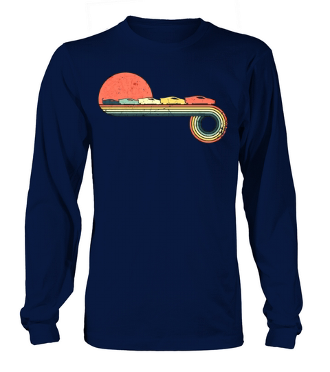 Car Sportscar Retro Vintage Sunset Rainbow Color Long sleeved Unisex