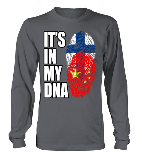 Finland And Chinese Mix Heritage DNA Flag Long sleeved Unisex