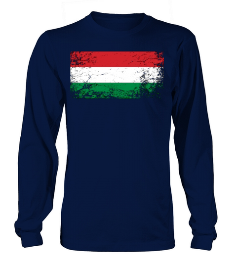 Hungarian National Flag Vintage Long sleeved Unisex