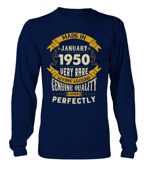 January 1950 Vintage Birthday Present Long sleeved Unisex