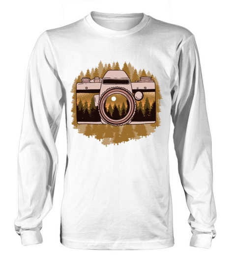 Retro Camera With Forest For Nature Photographers Long sleeved Unisex