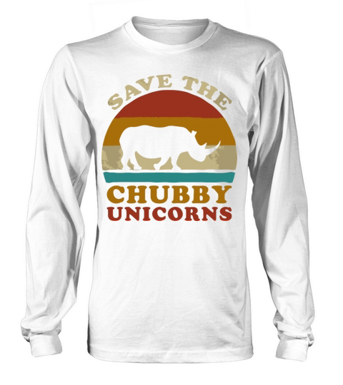 Retro Vintage Sunset Save The Chubby Unicorns Fat Long sleeved Unisex