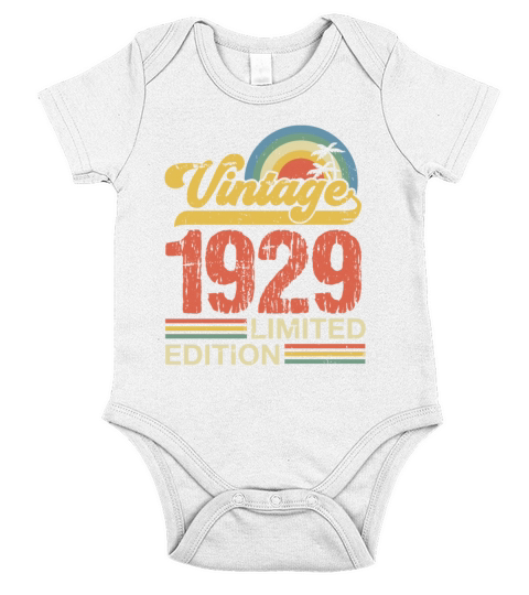 1929 Birthday Gift Vintage Born Made 1929 Retro Su Short Sleeve Baby One-Piece